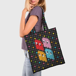 Сумка-шопер Pac-man пиксели, цвет: 3D-принт — фото 2