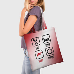 Сумка-шопер Eat Sleep Forza Horizon Repeat, цвет: 3D-принт — фото 2