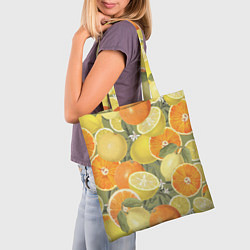 Сумка-шопер Апельсины и Лимоны, цвет: 3D-принт — фото 2