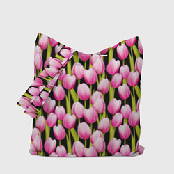 Сумка-шопер Цветы Розовые Тюльпаны, цвет: 3D-принт