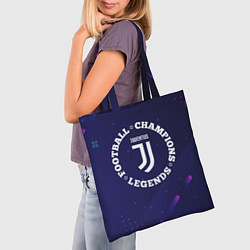 Сумка-шопер Символ Juventus и круглая надпись Football Legends, цвет: 3D-принт — фото 2