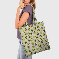 Сумка-шопер Авокадо, текстильный паттерн, цвет: 3D-принт — фото 2