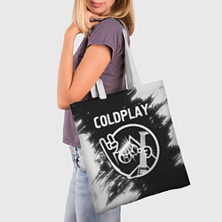 Сумка-шопер Coldplay КОТ Краска, цвет: 3D-принт — фото 2