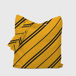 Сумка-шопер Полосы желтые черные, цвет: 3D-принт
