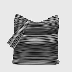 Сумка-шопер Black and white thin stripes Тонкие полосы, цвет: 3D-принт