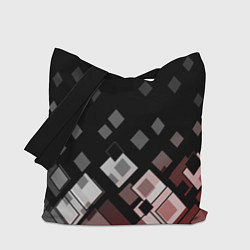 Сумка-шоппер Geometric pattern черно-коричневый узор Ромбы