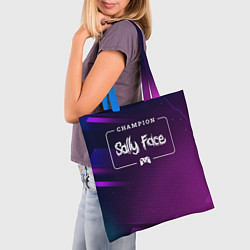 Сумка-шопер Sally Face Gaming Champion: рамка с лого и джойсти, цвет: 3D-принт — фото 2