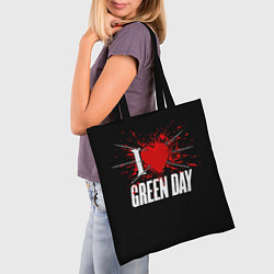 Сумка-шопер Green Day Сердце, цвет: 3D-принт — фото 2