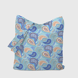 Сумка-шоппер Турецкий огурец Turkish cucumber blue pattern