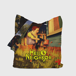 Сумка-шопер Hello Neighbor Привет сосед Сосед поливает, цвет: 3D-принт