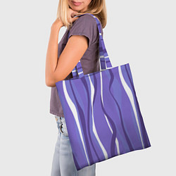 Сумка-шопер Very peri волны, цвет: 3D-принт — фото 2