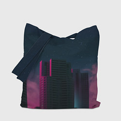 Сумка-шопер Неоновые небоскрёбы - Розовый, цвет: 3D-принт