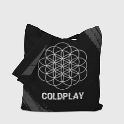 Сумка-шопер Coldplay Glitch на темном фоне, цвет: 3D-принт