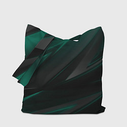 Сумка-шопер Бирюзовый черный фон, цвет: 3D-принт