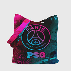 Сумка-шопер PSG - neon gradient, цвет: 3D-принт