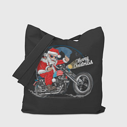 Сумка-шопер Santa on a bike, цвет: 3D-принт