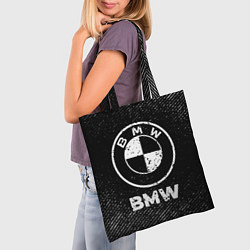 Сумка-шопер BMW с потертостями на темном фоне, цвет: 3D-принт — фото 2