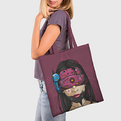 Сумка-шопер Кибер-девушка, цвет: 3D-принт — фото 2