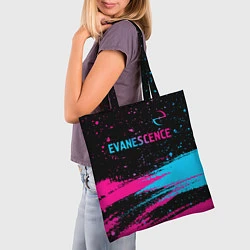 Сумка-шопер Evanescence - neon gradient: символ сверху, цвет: 3D-принт — фото 2