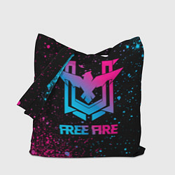 Сумка-шопер Free Fire - neon gradient, цвет: 3D-принт