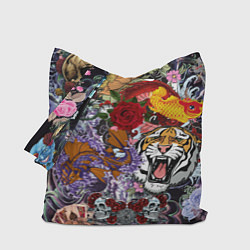 Сумка-шопер Рисунок в стиле tatoo, цвет: 3D-принт