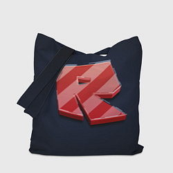 Сумка-шопер Roblox red - Роблокс полосатый логотип, цвет: 3D-принт