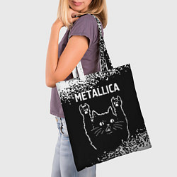 Сумка-шопер Группа Metallica и рок кот, цвет: 3D-принт — фото 2