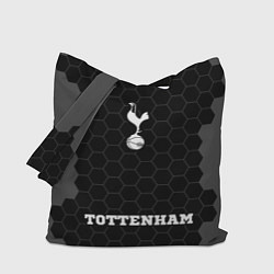 Сумка-шопер Tottenham sport на темном фоне: символ, надпись, цвет: 3D-принт
