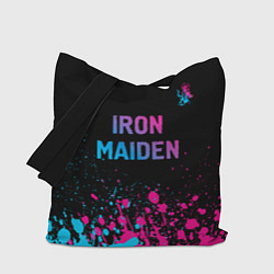 Сумка-шопер Iron Maiden - neon gradient: символ сверху, цвет: 3D-принт