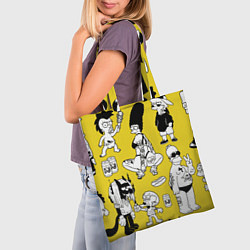 Сумка-шопер Весёлая компашка мультфильма Симпсоны - полный рас, цвет: 3D-принт — фото 2