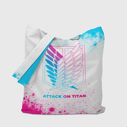 Сумка-шоппер Attack on Titan neon gradient style