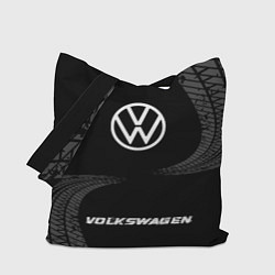 Сумка-шопер Volkswagen speed шины на темном: символ, надпись, цвет: 3D-принт