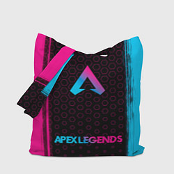 Сумка-шопер Apex Legends - neon gradient: символ, надпись, цвет: 3D-принт