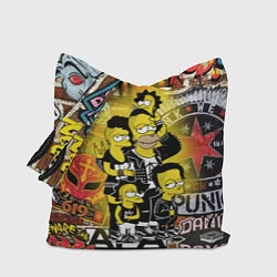 Сумка-шопер Simpsons & Punks not dead! Motto!, цвет: 3D-принт