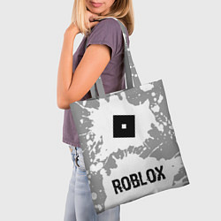 Сумка-шопер Roblox glitch на светлом фоне: символ, надпись, цвет: 3D-принт — фото 2