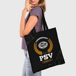 Сумка-шопер Лого PSV и надпись legendary football club на темн, цвет: 3D-принт — фото 2
