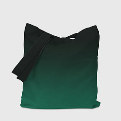 Сумка-шоппер Черный и бирюзово - зеленый, текстурированный под