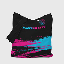 Сумка-шопер Leicester City - neon gradient: символ сверху, цвет: 3D-принт