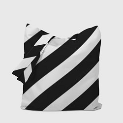 Сумка-шопер Черно белые полоски, цвет: 3D-принт