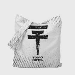 Сумка-шопер Tokio Hotel с потертостями на светлом фоне, цвет: 3D-принт