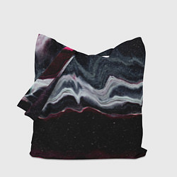 Сумка-шопер Волнообразные следы белого и красного песка, цвет: 3D-принт