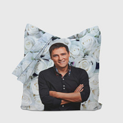 Сумка-шопер Шатунов на фоне роз, цвет: 3D-принт