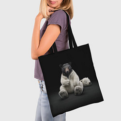 Сумка-шопер Медведь в костюме ростовой куклы, цвет: 3D-принт — фото 2