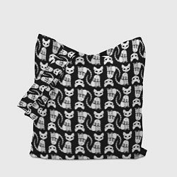 Сумка-шоппер Скелет кошки - Halloween pattern