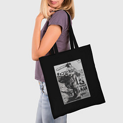 Сумка-шопер Человек-бензопила Дэндзи и Пауэр постер, цвет: 3D-принт — фото 2