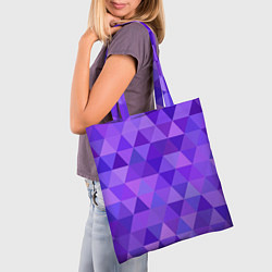 Сумка-шопер Фиолетовые фигуры, цвет: 3D-принт — фото 2
