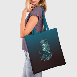Сумка-шопер Девушка в образе санта муэрте с макияжем сахарный, цвет: 3D-принт — фото 2