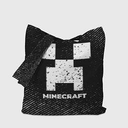 Сумка-шопер Minecraft с потертостями на темном фоне, цвет: 3D-принт