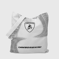 Сумка-шопер Lamborghini speed шины на светлом: символ, надпись, цвет: 3D-принт