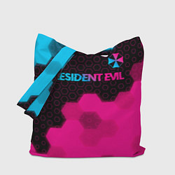 Сумка-шопер Resident Evil - neon gradient: символ сверху, цвет: 3D-принт